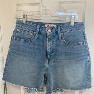 Madewell Women's Light Blue High Waist Shorts